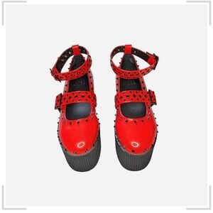 Kaos Red Patent Platforms